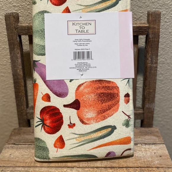 Farmhouse Dish Drying Mat, Vegtables Dish Drying Mat, Pumpkins Corncobs Eggplant - Picture 10 of 13